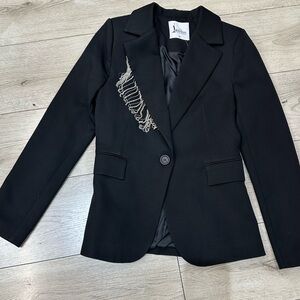 Black Blazer with Chain Detail